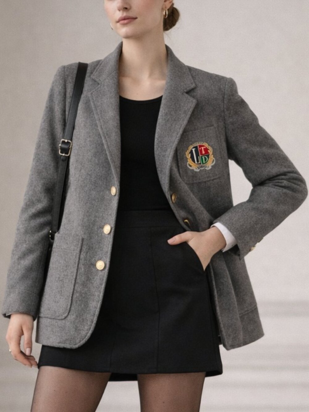 Vintage The Limited Wool Blazer Crest Patch Preppy Academia USA Small